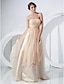 Χαμηλού Κόστους Φορέματα ειδικών περιστάσεων-Βραδινή τουαλέτα Κομψό Φόρεμα Χοροεσπερίδα Επίσημο Βραδινό Μακρύ Αμάνικο Στράπλες Τούλι με Χιαστί Χάντρες Που καλύπτει 2023