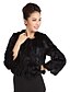 cheap Women&#039;s Outerwear-Lovely Long Sleeve Collarless Evening/Casual Rabbit Fur Jacket(More Colors)