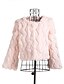 cheap Women&#039;s Outerwear-Lovely Long Sleeve Collarless Evening/Casual Rabbit Fur Jacket(More Colors)