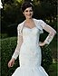 cheap Wraps &amp; Shawls-Wedding  Wraps Coats/Jackets Long Sleeve Lace / Tulle White Party/Evening Appliques / Beading Open Front