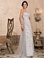 olcso Ruhák különleges alkalomra-Ball Gown Elegant Dress Prom Formal Evening Floor Length One Shoulder Tulle with Beading Draping Side Draping 2024