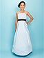 Χαμηλού Κόστους Φορέματα για παρανυφάκια-Πριγκίπισσα Μακρύ Λεπτές Τιράντες Σατέν Χειμώνας Junior Bridesmaid Dresses &amp; Gowns Με Ζώνη / Κορδέλα Παιδικό γαμήλιο φόρεμα καλεσμένων 4-16 ετών