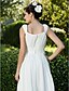 cheap Wedding Dresses-Hall Wedding Dresses Knee Length A-Line Sleeveless Square Neck Chiffon With 2023 Summer Bridal Gowns