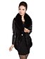 cheap Women&#039;s Coats &amp; Trench Coats-Charming Long Sleeve Fox Fur Collar Mink Fur Bottom Hem Evening/Casual Lambskin Leather Jacket