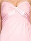 cheap Bridesmaid Dresses-A-Line / Princess Strapless / Sweetheart Neckline Floor Length Chiffon Bridesmaid Dress with Draping / Side Draping / Criss Cross by LAN TING BRIDE®