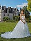cheap Wedding Dresses-Ball Gown Sweetheart Neckline Cathedral Train Organza / Satin Made-To-Measure Wedding Dresses with Beading / Pick Up Skirt / Sash / Ribbon by LAN TING BRIDE® / Sparkle &amp; Shine