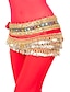 cheap Dance Accessories-Belly Dance Hip Scarves Women&#039;s Training / Performance Polyester Sequin / Coin Natural Hip Scarf