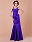 cheap Mother of the Bride Dresses-Mermaid / Trumpet Sweetheart Neckline / Straps Floor Length Satin Mother of the Bride Dress with Sequin / Draping / Criss Cross by LAN TING BRIDE®