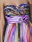 cheap Evening Dresses-Sheath / Column Floral Prom Formal Evening Dress Strapless Sweetheart Neckline Sleeveless Floor Length Chiffon with Sash / Ribbon Criss Cross Pattern / Print 2020