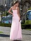 cheap Special Occasion Dresses-Sheath / Column Straps Floor Length Chiffon Dress with Beading / Side Draping / Ruched by TS Couture®