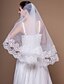cheap Wedding Veils-One-tier Lace Applique Edge Wedding Veil Elbow Veils with Appliques 59.06 in (150cm) Tulle A-line, Ball Gown, Princess, Sheath / Column, Trumpet / Mermaid / Classic