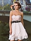 cheap Cocktail Dresses-Ball Gown Cocktail Party Prom Sweet 16 Dress Sweetheart Neckline Strapless Sleeveless Short / Mini Satin Chiffon with Sash / Ribbon Criss Cross Beading 2020