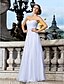 cheap Wedding Dresses-Beach Wedding Dresses Sheath / Column Sweetheart Strapless Floor Length Chiffon Bridal Gowns With Sash / Ribbon Ruched 2024