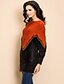 cheap TS Tops-TS Contrast Color Plush Fabric Loose Sweater