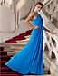 cheap Special Occasion Dresses-Sheath / Column Elegant Dress Prom Formal Evening Floor Length Sleeveless Halter Neck Chiffon with Criss Cross Beading Draping 2024
