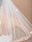 cheap Wedding Veils-Two-tier Pencil Edge Wedding Veil Elbow Veils 53 Satin Flower Rhinestones 59.06 in (150cm) Tulle A-line, Ball Gown, Princess, Sheath/