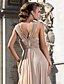 cheap Evening Dresses-Sheath / Column Open Back Formal Evening Military Ball Dress V Neck Sleeveless Floor Length Chiffon with Ruched Beading Side Draping 2021