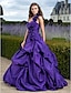 cheap Special Occasion Dresses-Ball Gown Elegant Dress Quinceanera Formal Evening Court Train Sleeveless One Shoulder Taffeta with Pick Up Skirt Appliques 2024