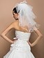 cheap Wedding Veils-Five-tier Ribbon Edge Wedding Veil Shoulder Veils with Pearl 19.69 in (50cm) Tulle A-line, Ball Gown, Princess, Sheath / Column, Trumpet / Mermaid / Classic