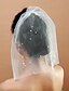 cheap Headpieces-One-tier Cut Edge Wedding Veil Blusher Veils with Pearl 30 cm Tulle