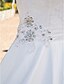 preiswerte Hochzeitskleider-Hochzeitskleider A-Linie U-Ausschnitt Reguläre Träger Boden-Länge Spitze Brautkleider Mit Schärpe / Band Gerafft 2024