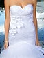 Недорогие Свадебные платья-Русалка Свадебные платья Сердцевидный вырез В пол Органза Сатин Без рукавов с 2020