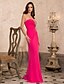 cheap Evening Dresses-Sheath / Column Cut Out Open Back Prom Formal Evening Military Ball Dress Strapless Sweetheart Neckline Floor Length Chiffon with Crystals Beading Side Draping 2020