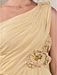 cheap Special Occasion Dresses-Sheath / Column One Shoulder Sweep / Brush Train Chiffon Formal Evening Dress with Beading / Flower by TS Couture®