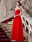 cheap Special Occasion Dresses-A-Line Classic &amp; Timeless Dress Prom Floor Length Short Sleeve Off Shoulder Chiffon with Ruched Beading 2022