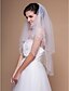 זול הינומות חתונה-Two-tier Elbow Wedding Veil With Beaded Edge