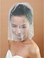 cheap Headpieces-One-tier Cut Edge Wedding Veil Blusher Veils with Pearl 30 cm Tulle