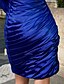 preiswerte Cocktailkleider-Eng anliegend Kleid Cocktailparty Kurz / Mini Langarm Illusionsausschnitt Chiffon mit Perlenstickerei Seitlich drapiert 2024