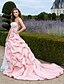 cheap Evening Dresses-Ball Gown Vintage Inspired Dress Quinceanera Prom Court Train Sleeveless Strapless Organza with Pick Up Skirt Criss Cross Beading 2024