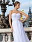 Недорогие Vestidos de Casamento-Beach Wedding Dresses Sheath / Column Sweetheart Strapless Floor Length Chiffon Bridal Gowns With Sash / Ribbon Ruched 2024