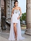 Χαμηλού Κόστους Φορέματα ειδικών περιστάσεων-Ίσια Γραμμή Καρδιά Ασύμμετρο Σιφόν Φόρεμα με Χάντρες / Κρυστάλλινη λεπτομέρεια με TS Couture®