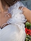 Χαμηλού Κόστους Νυφικά Φορέματα-Φορεματα για γαμο Βραδινή τουαλέτα Ένας Ώμος Στράπλες Μακρύ Οργάντζα Νυφικά φορέματα Με Φούστα με πιασίματα Λουλούδι 2024