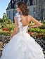 cheap Wedding Dresses-Wedding Dresses Ball Gown One Shoulder Strapless Floor Length Organza Bridal Gowns With Pick Up Skirt Flower 2024