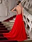 cheap Evening Dresses-Ball Gown Beautiful Back Formal Evening Dress Jewel Neck Sleeveless Court Train Chiffon with Beading 2020