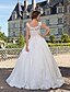 cheap Wedding Dresses-Wedding Dresses A-Line Scoop Neck Regular Straps Floor Length Lace Bridal Gowns With Sash / Ribbon Ruched 2024
