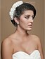 voordelige Bruidssluiers-prachtige tule huwelijk bruids-witte bloemen hoofddeksel