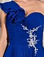 זול לאירועים מיוחדים חיסול-גזרת A כתפיה אחת עד הריצפה שיפון שמלה עם אפליקציות / שסע קדמי על ידי TS Couture®