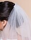 baratos Véus de Noiva-2 Camadas Véus casamento cotovelo com fita / Concluído Edge (mais cores)