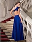 cheap Special Occasion Dresses-A-Line One Shoulder Floor Length Chiffon Dress with Appliques / Split Front by TS Couture®