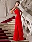 cheap Special Occasion Dresses-A-Line Celebrity Style Dress Formal Evening Military Ball Floor Length Sleeveless Plunging Neck Chiffon with Beading 2024