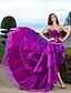 Недорогие Платья для особого случая-A-Line Милая асимметричный блестками вечер / платье выпускного вечера с многоуровневой юбкой