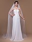 cheap Wedding Veils-Two-tier Cut Edge Wedding Veil Cathedral Veils with 129.92 in (330cm) Tulle A-line, Ball Gown, Princess, Sheath / Column, Trumpet / Mermaid / Classic