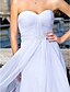 cheap Wedding Dresses-Beach Wedding Dresses Sheath / Column Sweetheart Strapless Floor Length Chiffon Bridal Gowns With Sash / Ribbon Ruched 2024