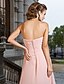 cheap Evening Dresses-Sheath / Column Open Back Prom Formal Evening Dress Sweetheart Neckline Sleeveless Asymmetrical Chiffon with Ruched Crystals Split Front 2022