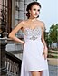 cheap Special Occasion Dresses-Sheath / Column Sweetheart Neckline Asymmetrical Chiffon Dress with Beading / Crystals by TS Couture®