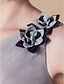 olcso Népszerű örömanya ruhák-A-vonalú Örömanya ruha Virágos Félvállas Térdig érő Sifon Ujjatlan val vel Virág 2022